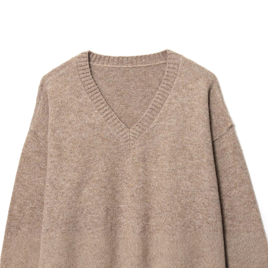 Damen gemütlicher V-Ausschnitt Pullover R&B