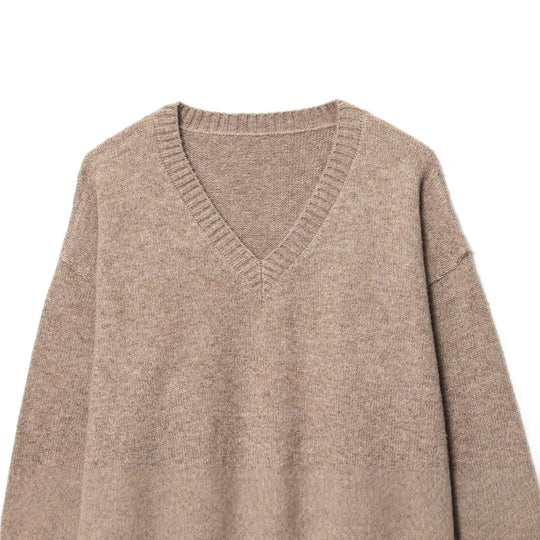 Damen gemütlicher V-Ausschnitt Pullover R&B