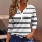 Damen Langarmshirt mit maritimem Streifenmuster R&B