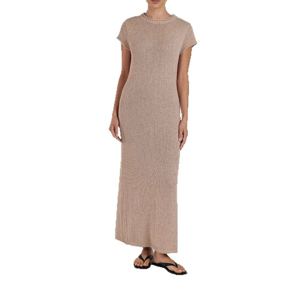 Damen elegantes Maxikleid mit fein strukturiertem Material und modernen Details R&B