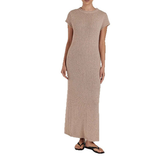 Damen elegantes Maxikleid mit fein strukturiertem Material und modernen Details R&B