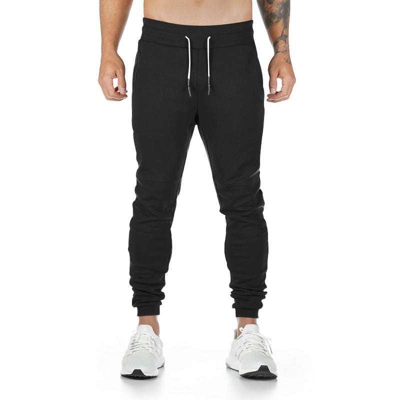 Herren nan schmal geschnittene Sport-Jogginghose mit ergonomischen Knieeinsätzen, Komfortbund und Kordelzug R&B