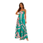 Damen Maxikleid mit elegantem floralem Design und schmalen Trägern R&B