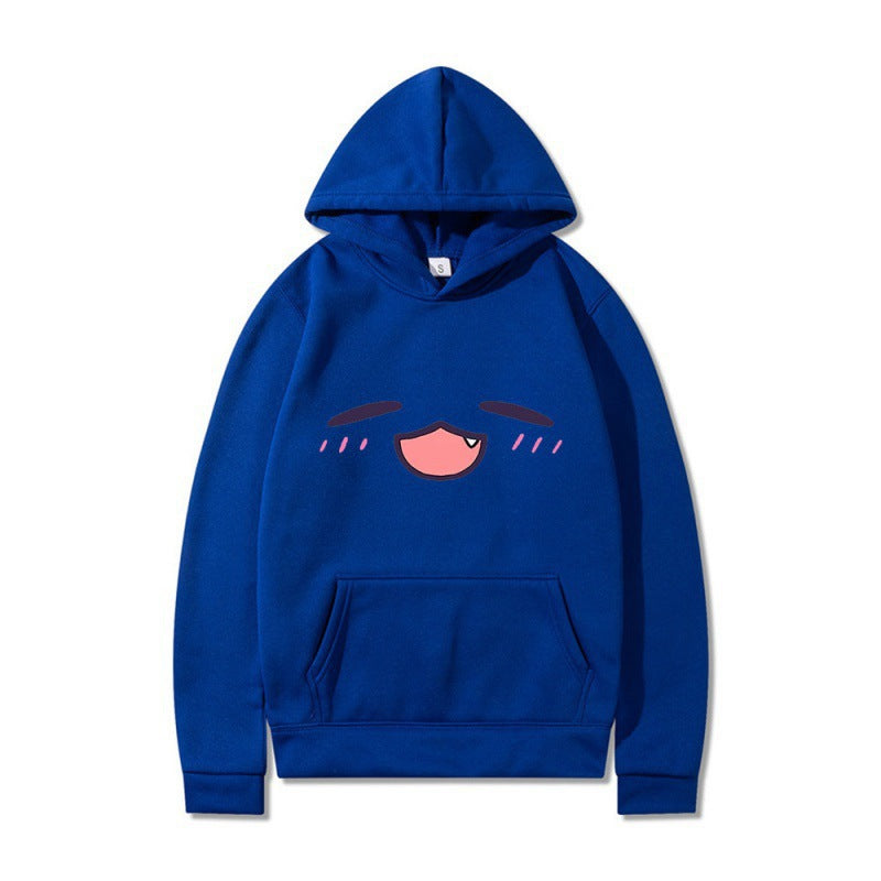 Damen Kapuzenpullover mit fröhlichem Cartoon-Gesicht und bequemer Passform R&B
