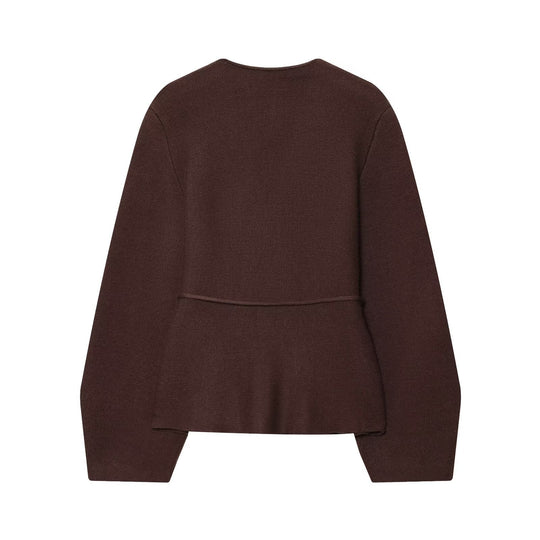 Damen Strickjacke mit eleganter Taillierung und V-Ausschnitt R&B