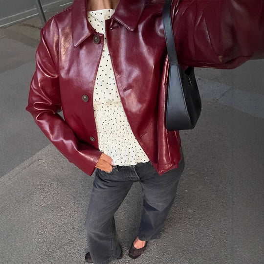 Damen Kunstlederjacke mit eleganter Passform R&B
