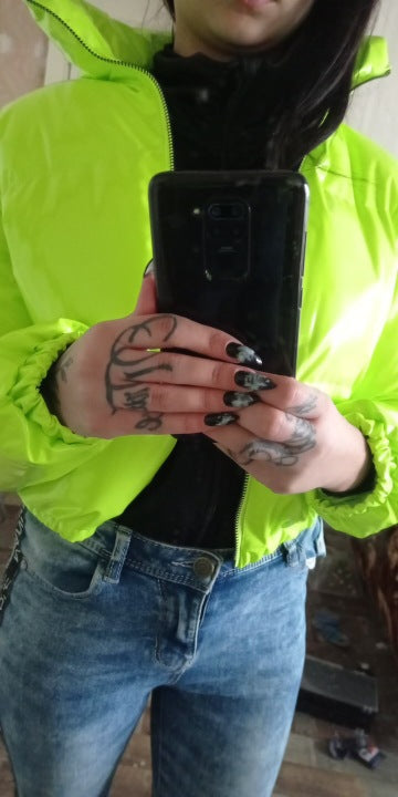 Damen glänzende Steppjacke R&B