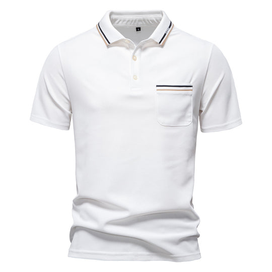 Herren Poloshirt mit modernem Streifenakzent und samtweichem Gewebe R&B