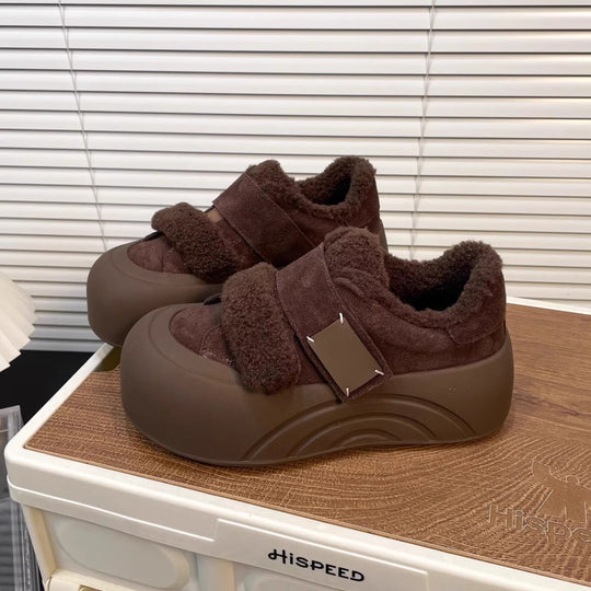 Damen Plüschgefütterte Slip-On Sneakers R&B