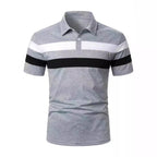 Herren Polohemd mit modernem Farbblockdesign und atmungsaktiven Materialien
