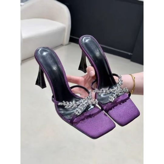 Damen modische Plateau-Sandalen mit funkelnden Strassverzierungen R&B