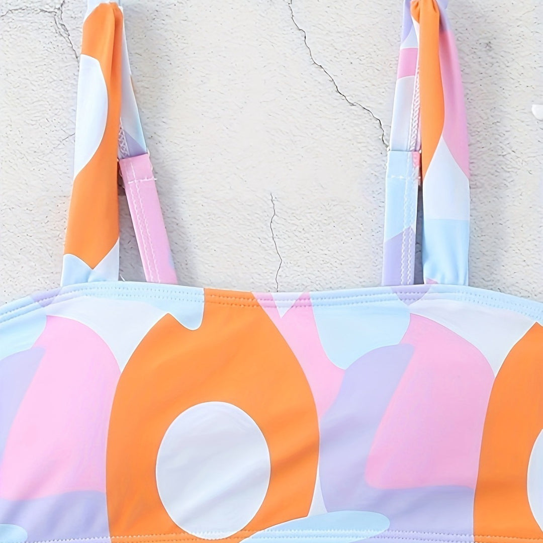 Damen Bikini-Set mit modischem grafischen Design und breiten Trägern R&B