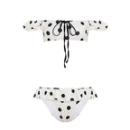 Damen-Bikini-Set mit verspieltem Rüschendesign und Punkten R&B