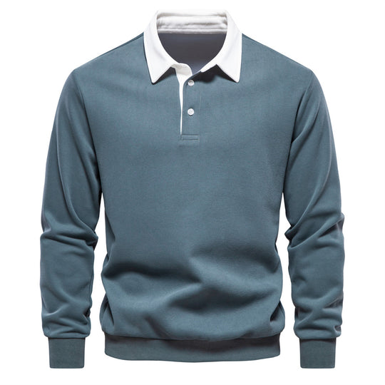 Herren Poloshirt mit kontrastierendem Kragen R&B