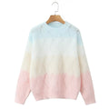 Damen Strickpullover mit modernem Wellenmuster und sanften Farbverläufen R&B