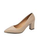 Damen elegante spitze Blockabsatz-Pumps R&B