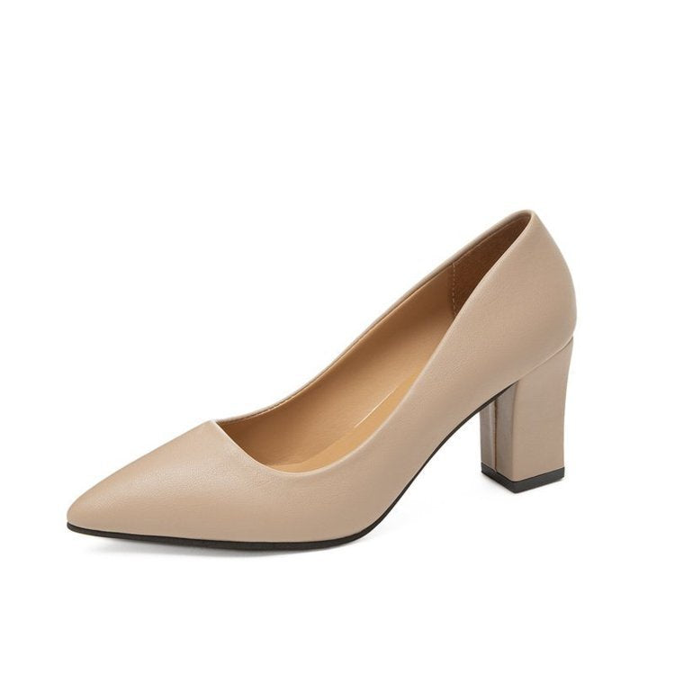 Damen elegante spitze Blockabsatz-Pumps R&B