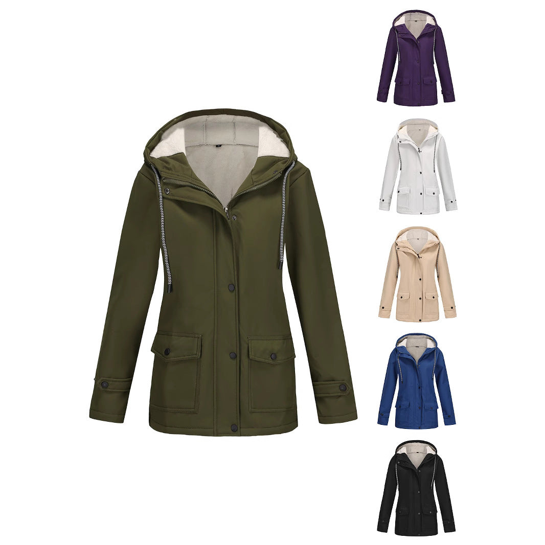 Damen Funktionale Winterjacke mit Fleece-Futter und Kapuze R&B