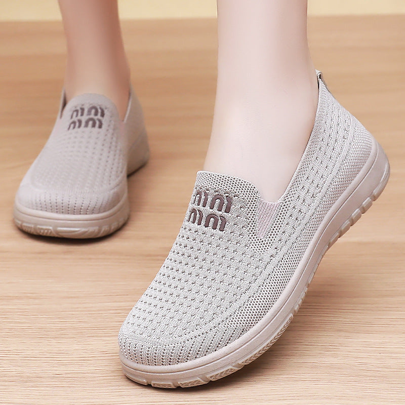 Damen Bequeme Komfort-Sneakers mit atmungsaktivem Strickdesign R&B