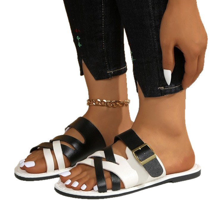 Damen Komfortable Riemchensandalen mit verstellbarem Schnallenverschluss R&B