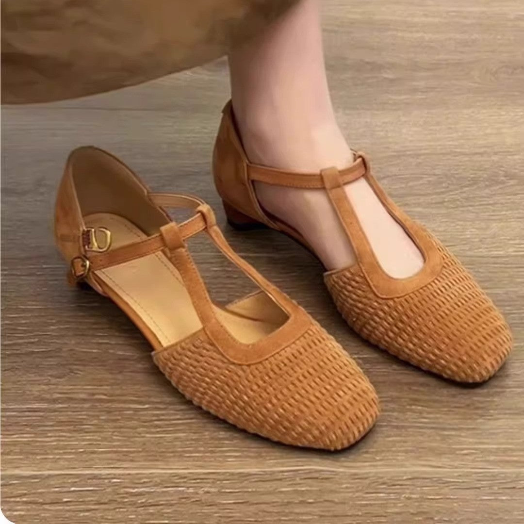 Damen Komfortable Ballerinas mit dekorativem Flechtmuster R&B