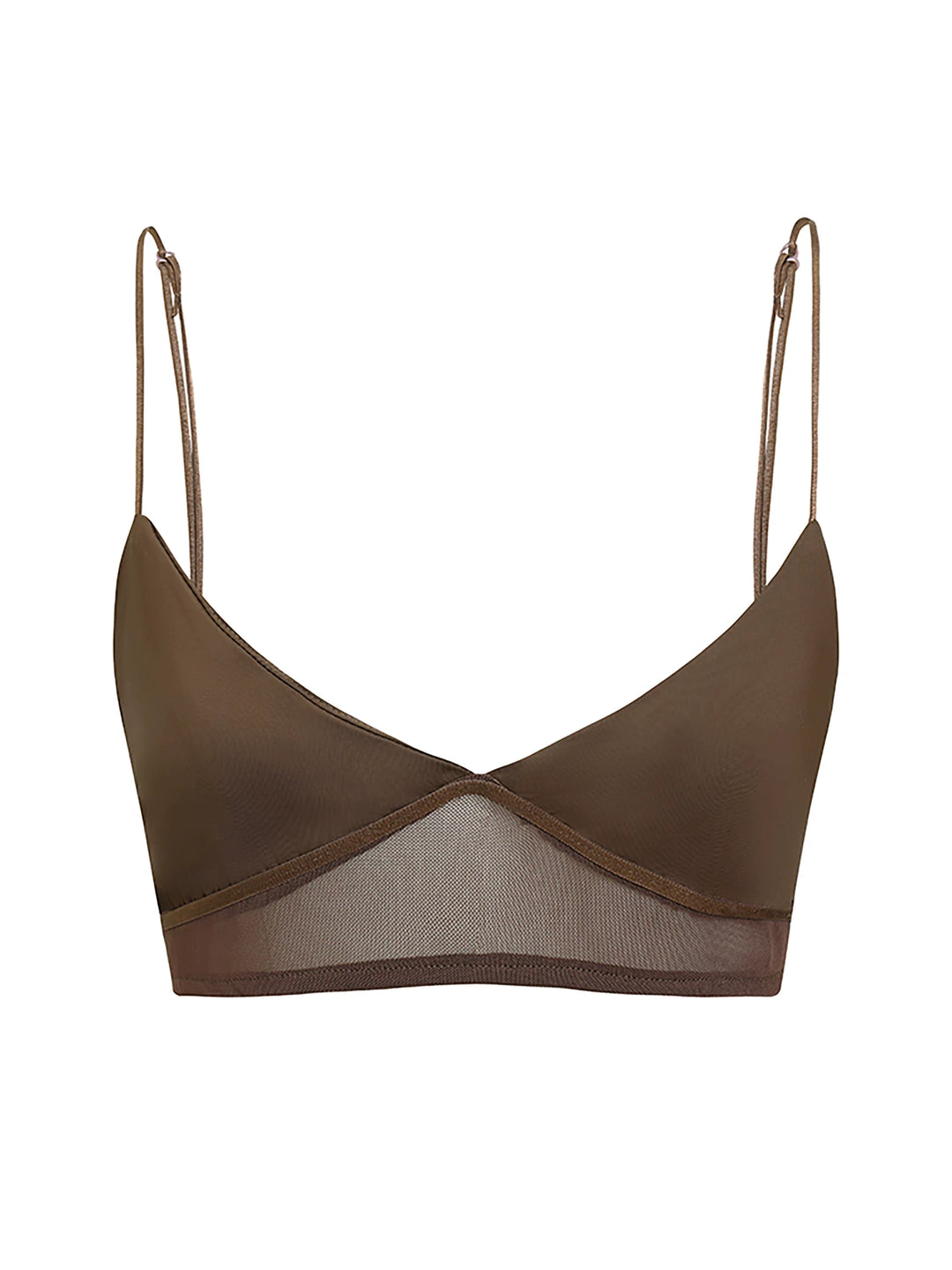 Damen nan bügelloser Soft-BH mit Mesh-Unterbrustband und verstellbaren Spaghettiträgern R&B