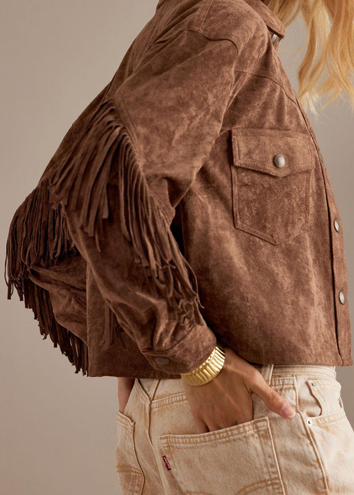 R&B | Charm Fransen Wildlederjacke