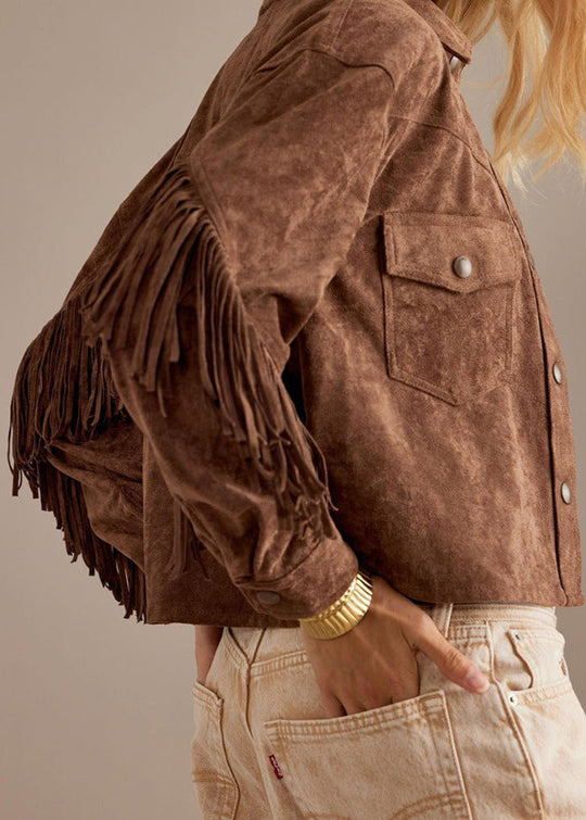 R&B | Charm Fransen Wildlederjacke