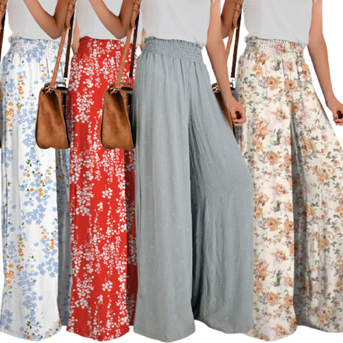 Damen Blumendruck Weite Hosen R&B