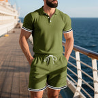 Herren Freizeit-Set mit atmungsaktiven Materialien und modischen Akzenten R&B