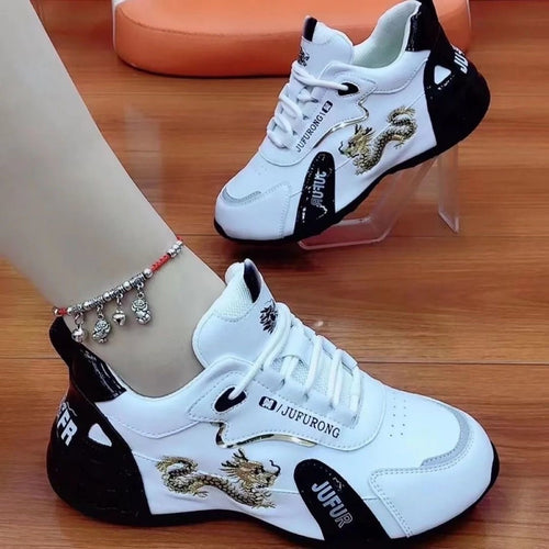 Damen Sportliche Sneakers mit trendigem Drachenmuster R&B
