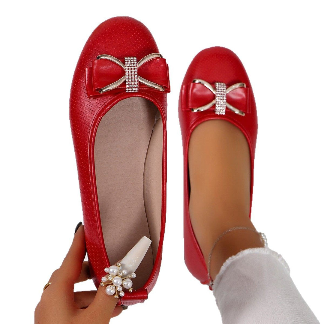 Damen Elegante und bequeme Ballerinas mit Schleifenapplikation R&B