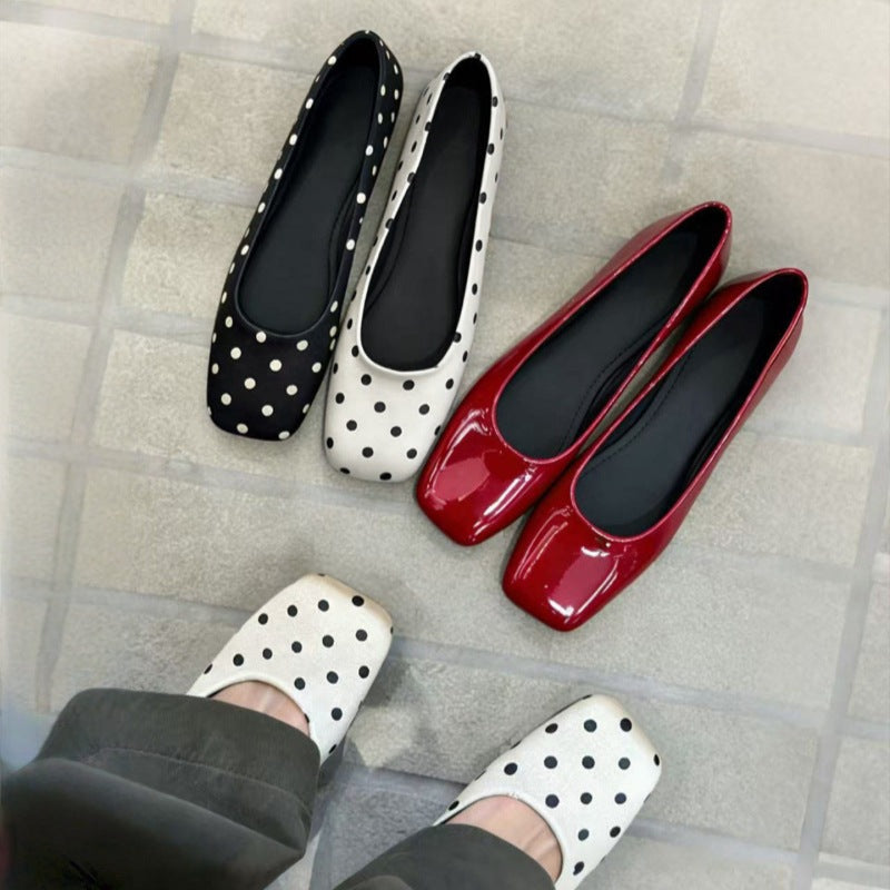 Damen Ballerinas mit elegantem Punktdesign und komfortablem Fußbett R&B