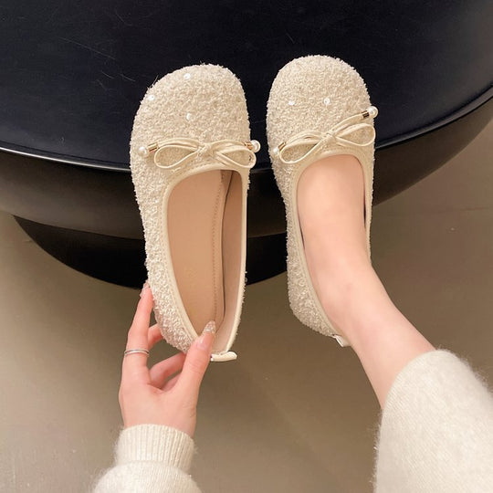 Damen Ballerinas mit zierlichem Perlenakzent R&B