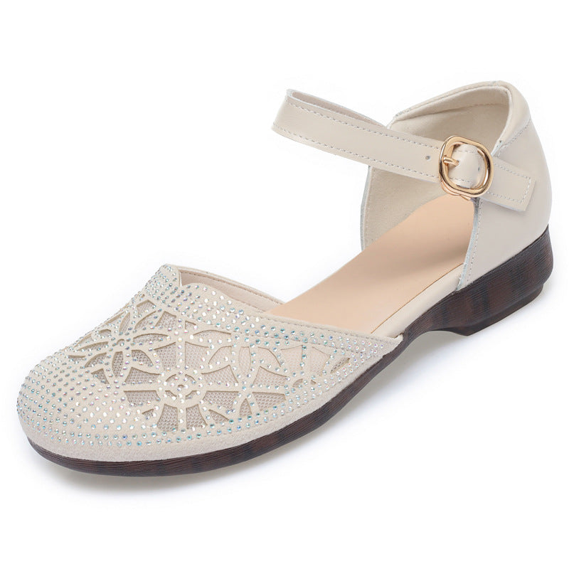 Damen Ballerinas mit funkelndem Strass und eleganter Riemchen-Detail R&B