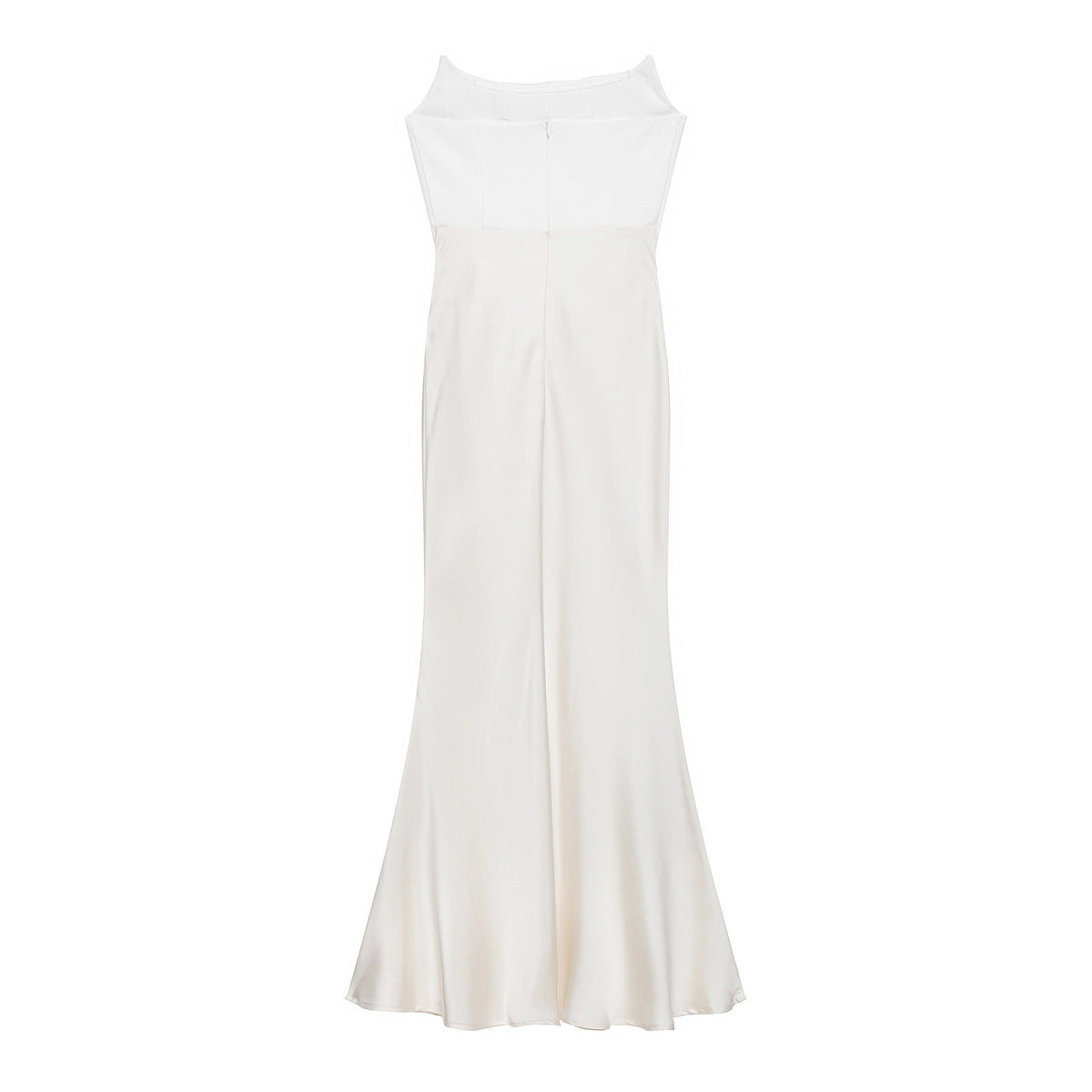 Damen langes Satin Abendkleid mit elegantem Drapé R&B