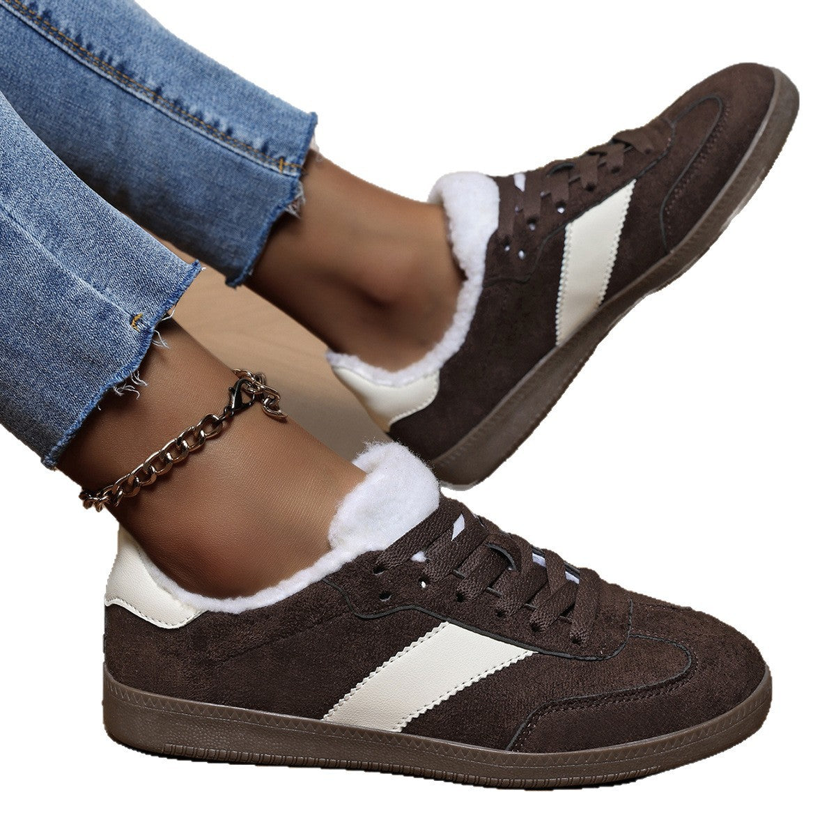 Damen Sneakers mit warmem Futter und rutschfester Sohle