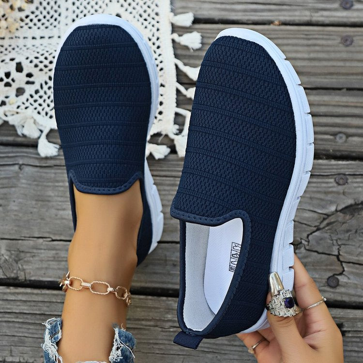 Damen Slip-On Sneakers mit atmungsaktiver Oberflächenstruktur und rutschfester Sohle R&B