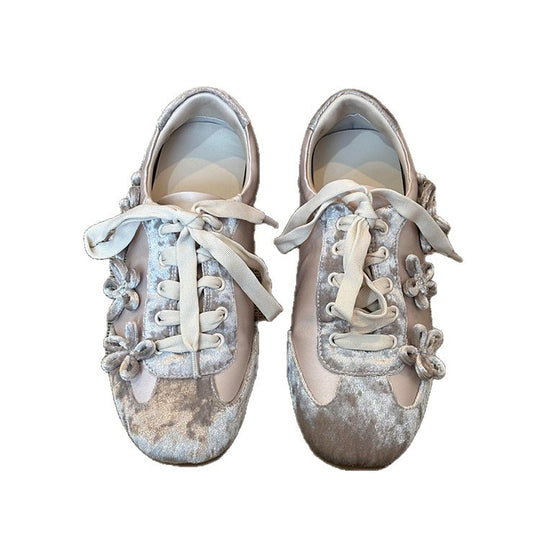 Damen trendige Sneaker mit floralem Dekor und komfortabler Sohlenstruktur R&B