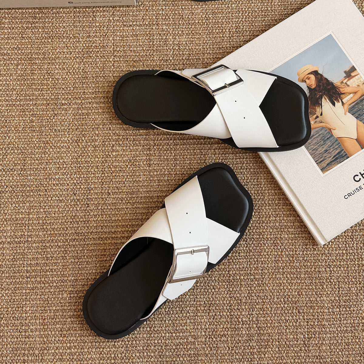 Damen Komfortable Sandalen mit verstellbarem Riemen und eleganter Schnalle