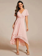 Damen Elegantes Wickelkleid mit asymmetrischem Saum R&B