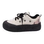 Damen Hochfront Sneaker mit trendigem Plateau und Sternen-Applikationen
