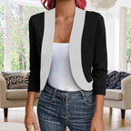 Damen eleganter Blazer mit kontrastierenden Einsätzen R&B