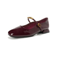 Damen Ballerinas mit elegantem Schnallenverschluss und glänzender Oberfläche