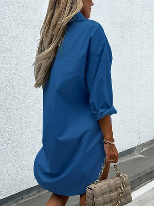 Damen chemisierter Oversized-Hemdblusenkleid R&B