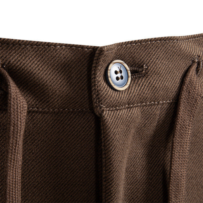 Herren nan Bundfaltenhose im Joggerstil mit Tunnelzug, Gürtelschlaufen und konischem Schnitt R&B