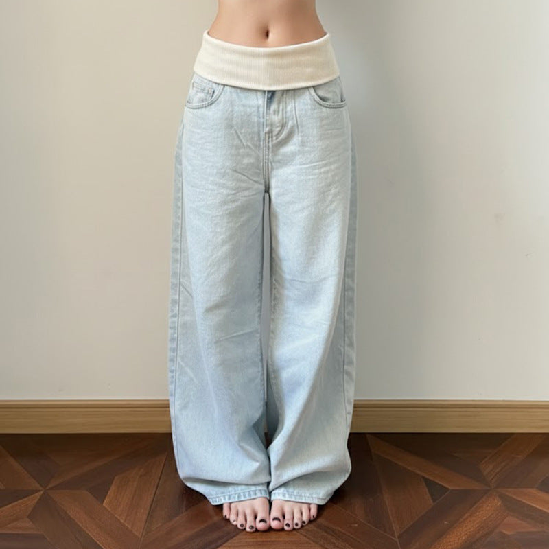 Damen Weitgeschnittene Jeans mit hohem Bund und elastischem Komfort R&B