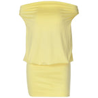 Damen Off-Shoulder Minikleid mit fließendem Design R&B