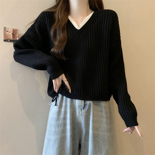 Damen lässiger Strickpullover R&B
