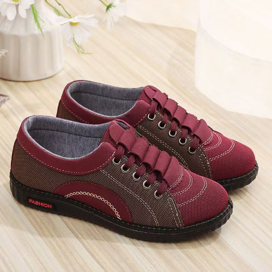 Damen modische Freizeit-Sneaker mit elastischen Schnürsenkeln R&B
